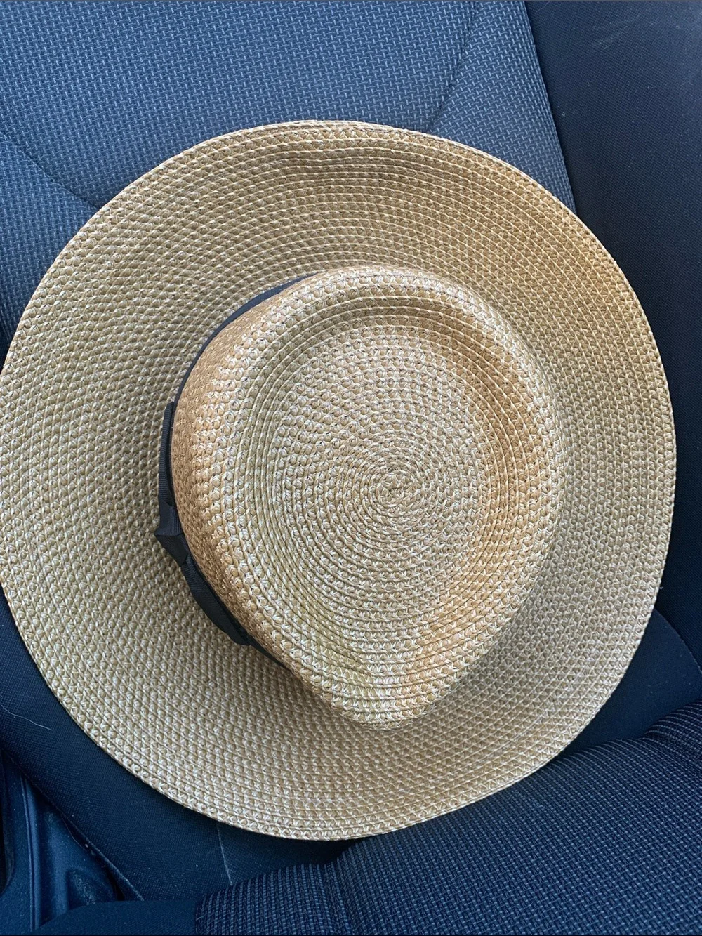 Eric Javits Straw Fedora with Black Band UPF 50+ UV protection - Picture 4 of 4